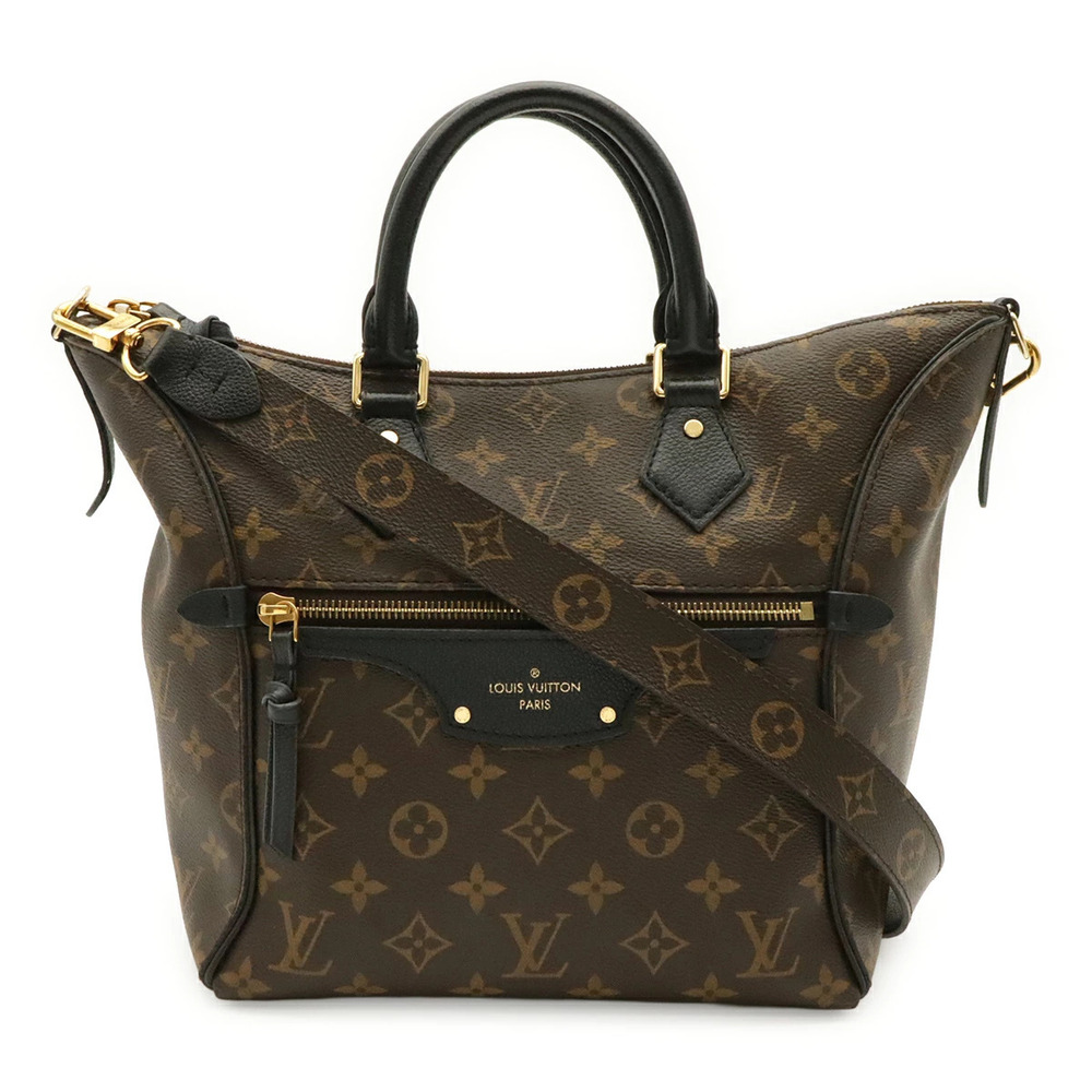 LOUIS VUITTON Monogram Tournelle 2way Shoulder Bag Leather Noir Black